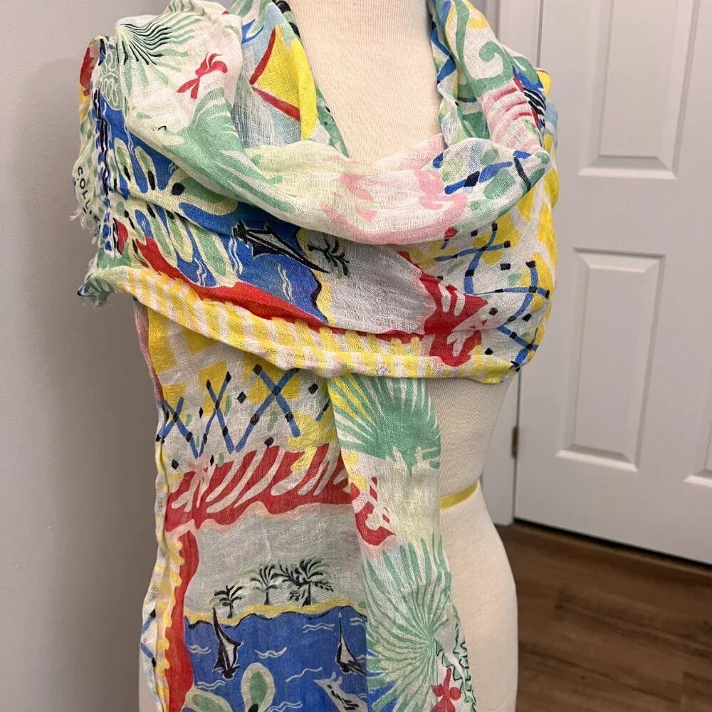 Collier Campbell Vintage 1980 Colorful Summer Scarf